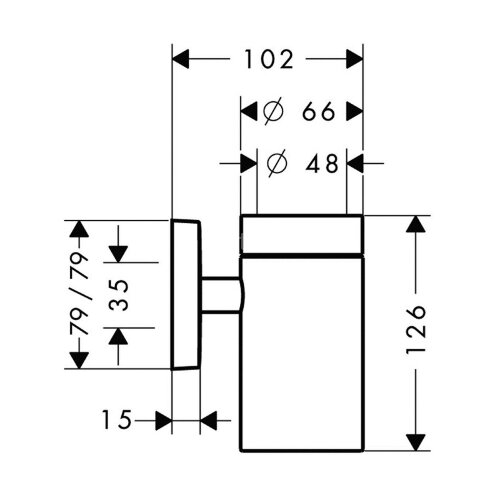 Стаканчик для зубных щеток Hansgrohe PuraVida, керамический, с держателем, хром (41504000)