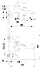 Смеситель Lemark Brava LM4712G для ванны