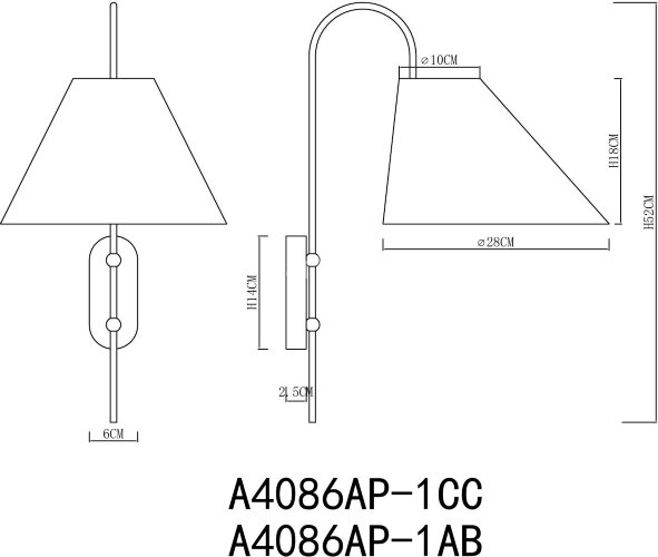 Бра Arte Lamp A4086AP-1CC