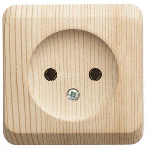 Розетка 1-м ОП Этюд Дача 16А IP20 250В без заземл. без защ. шторок сосна SE PA16-001D