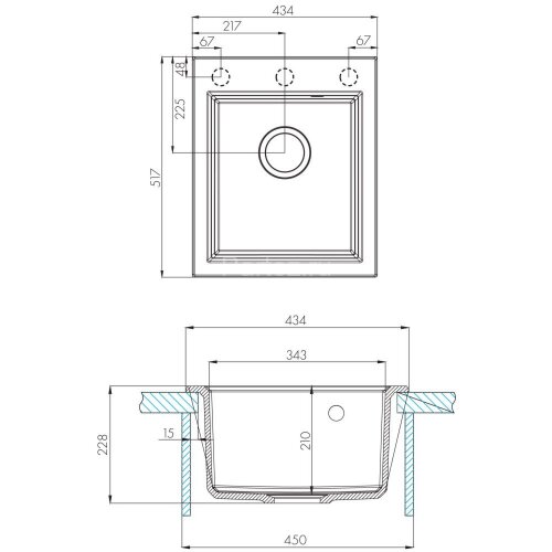Кухонная Мойка Линеа, графит (1A732932LW210)