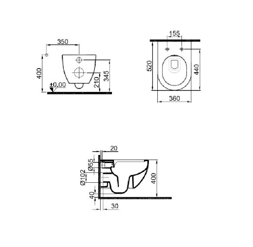 Унитаз подвесной Kale ZERO 2,0 безободковый, в комплекте с сиденьем микролифт