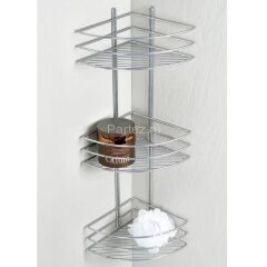 Полка корзина Fixsen угловая, трехэтажная, хром (FX-710-3)