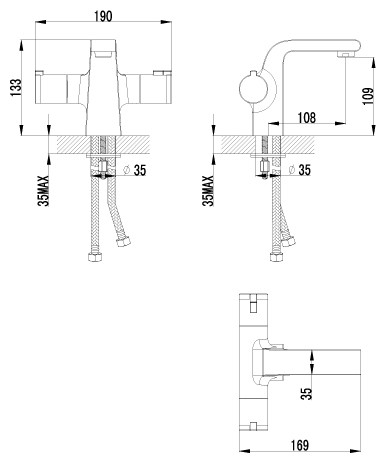 Смеситель Lemark Yeti LM7836C для раковины, термостатический