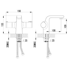 Смеситель Lemark Yeti LM7836C для раковины, термостатический
