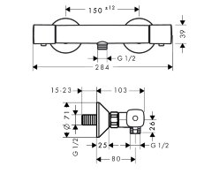 13122000 Термостат для душа Ecostat Universal, ВМ