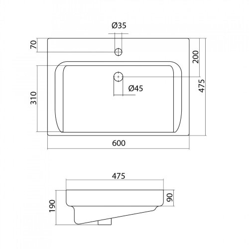 Раковина AQUATON ТИГОДА 60 (1WH302082)