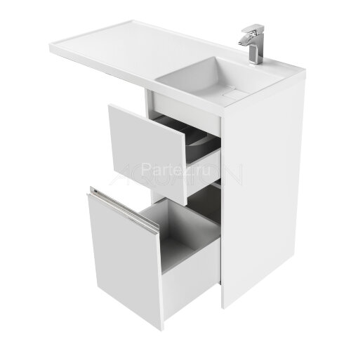 Тумба для раковины AQUATON Лондри 40 под стиральную машинку, белая (1A236001LH010)