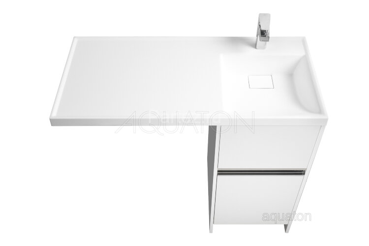 Тумба для раковины AQUATON Лондри 40 под стиральную машинку, белая (1A236001LH010)