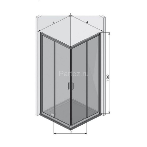 Душевая дверь Ravak Blix раздвижная 120х190, толщина полотна 6мм , цвет профиля серебро