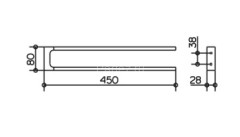Держатель полотенца Keuco Edition 11 двойной, хром (11118010000)