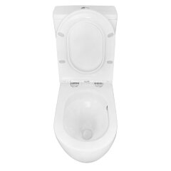 Унитаз-компакт Azario Grado 665х380х845 напольный, смыв &quot;Торнадо&quot;, безободковый, с бачком и сидением