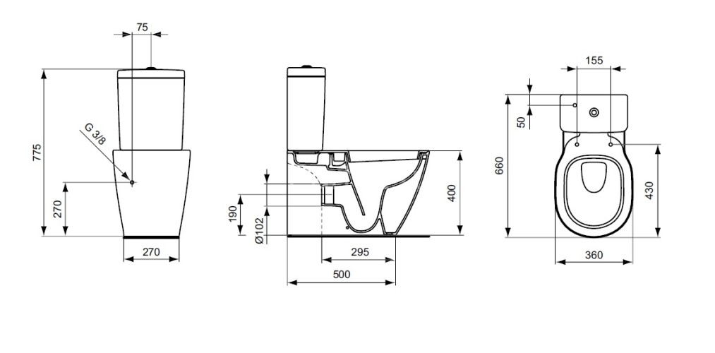 Чаша напольного унитаза Ideal Standard Connect (E803701)