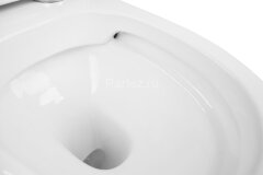 Унитаз-моноблок AZARIO Sente 375х665x785 напольный, безободковый, горизонтальный слив, сиденье дюроп