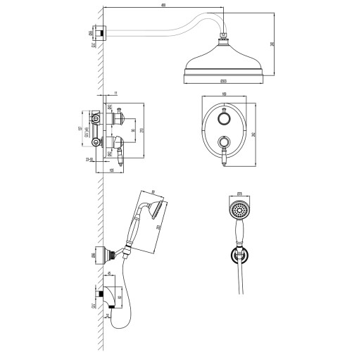 Смеситель Lemark Villa LM4829B для душа, встраиваемый