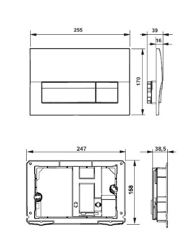 ПЭК: подвесной безободковый унитаз Roca THE GAP, сиденье микролифт, инсталляция Roca Active, клавиша
