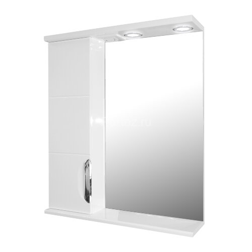 Зеркало-шкаф Стиль Соло-70 700х160х820 левостороннее, фрезерованный фасад, белый (CS00058916)