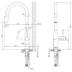 Смеситель Lemark Expert LM5086S для кухни с вытягивающимся поворотным изливом