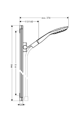 27853000 PuraVida Душевой набор PuraVida Unica 0,90 м