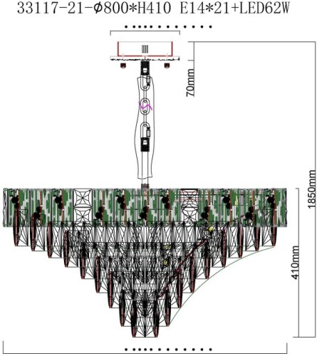 Подвесная люстра Fluorite FL1088-21P