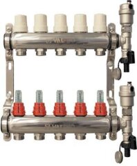 Коллекторная группа НЕРЖ. с расходомерами 1"х10х3/4"EK VALTEC