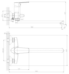 Смеситель Rossinka S35-33 для ванны универсальный