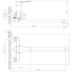 Смеситель Rossinka S35-33 для ванны универсальный