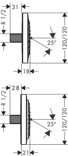 28430000 PuraVida Боковая форсунка 100 1jet