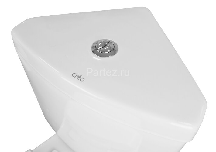 Унитаз - компакт угловой Creo Ceramique PROJECT 380х740х755, микролифт, белый