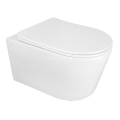 Унитаз подвесной Azario Ollin 360х535х371 безободковый, слив &quot;Торнадо&quot;, с быстросъемным сиденьем мик