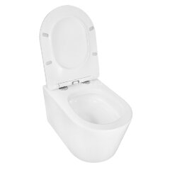 Унитаз подвесной Azario Ollin 360х535х371 безободковый, слив &quot;Торнадо&quot;, с быстросъемным сиденьем мик