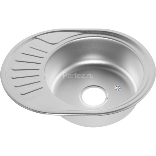 Мойка 5745 U MELANA 0,6/160 ДЕКОР врезная овальная с сифоном (119D ta *15)