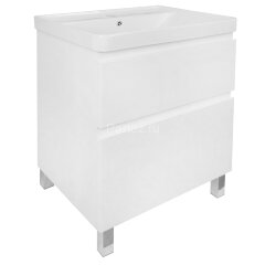 Комплект тумба Azario Мила 60Н 610х480х850 напольная, с раковиной Monte 60, белый матовый (CS0008583