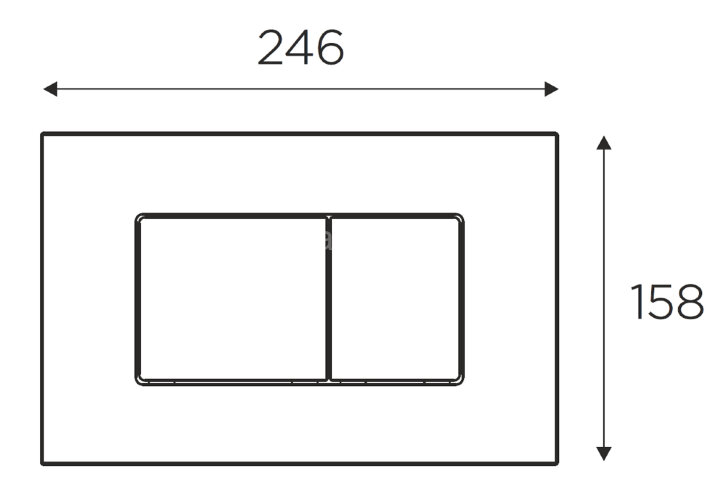 Кнопка смыва IDROSPANIA Noelia двойная, черная матовая (30374)