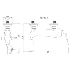 Смеситель Lemark Swan LM5402BGC для ванны