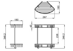 Полка угловая Azario двухэтажная, матовый хром (AZ-814-2)
