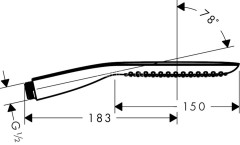 28568400 PuraVida Ручной душ-&quot;палочка&quot; 150 1jet EcoSmart 9 л/мин, белый/хром
