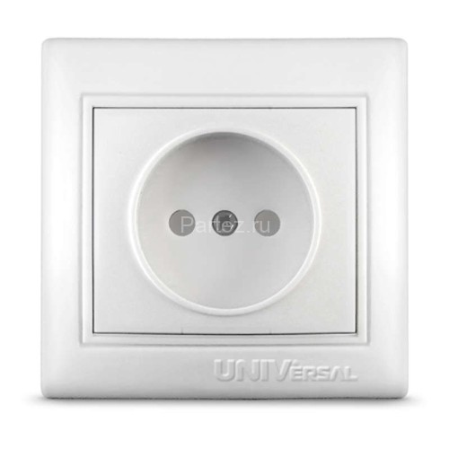 Розетка 1-м СП Севиль 16А IP20 без заземл. защ. шторки бел. UNIVersal С0047