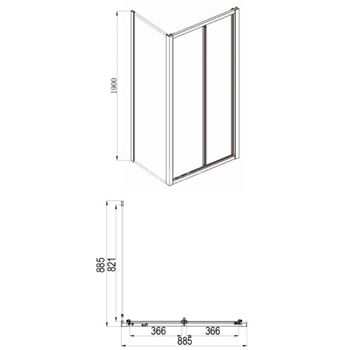 Душевая дверь Azario Toronto складная 90х190, толщина полотна 5мм правая, цвет профиля серебро