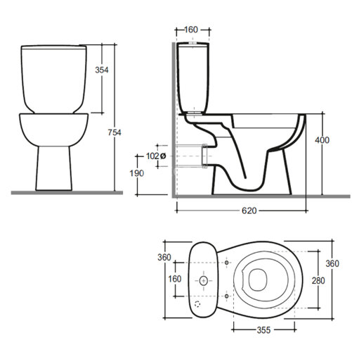 Унитаз-компакт КЕРАМИН Гольф R с сиденьем Slim микролифт, белый
