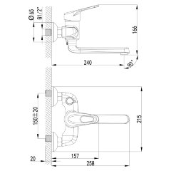 Смеситель Lemark Luna LM4114C для ванны