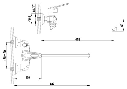 Смеситель Lemark Luna LM4117C универсальный