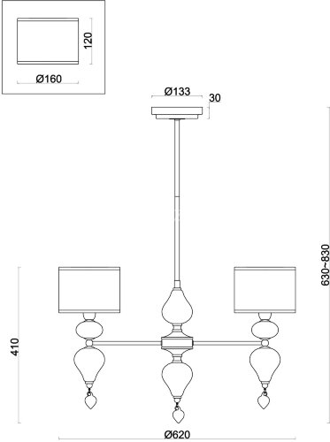 Потолочная люстра Freya FR5369CL-03BS