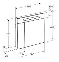 VICTORIA NORD Шкаф зеркальный 800 мм