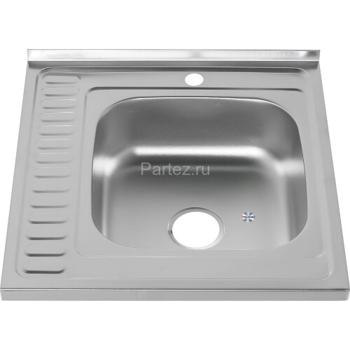 Мойка 6060 R MELANA 0,8/180 ДЕКОР накладная прямоугольная с сифоном (097D t R*10)