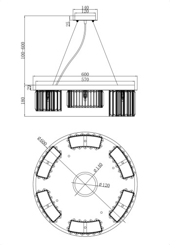 Подвесная люстра Maytoni MOD083PL-06CH