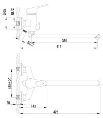 Смеситель Lemark Luna LM4151C универсальный