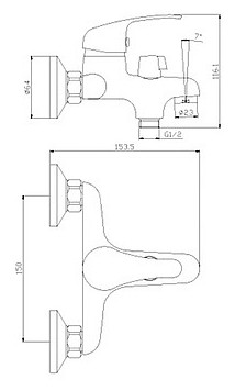 Смеситель Rossinka Y35-30 для ванны
