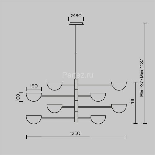 Потолочная люстра Maytoni MOD126PL-08B