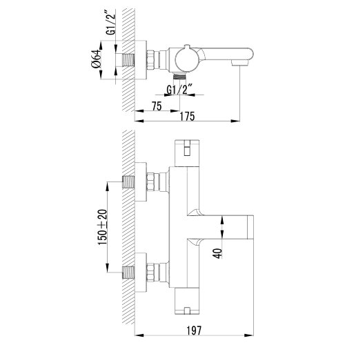 Смеситель Lemark Yeti LM7832C для ванны, термостатический